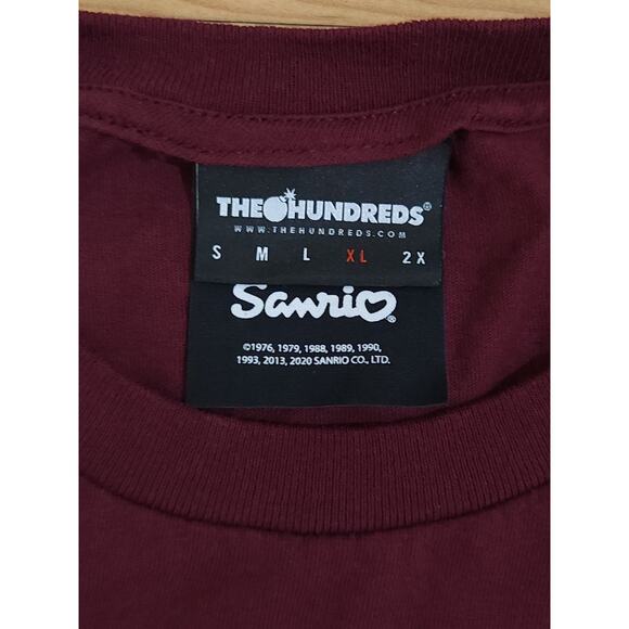 The Hundreds x Sanrio Keroppi Tee T-Shirt Maroon Burgundy Sz XL Short Sleeve - Picture 5 of 8